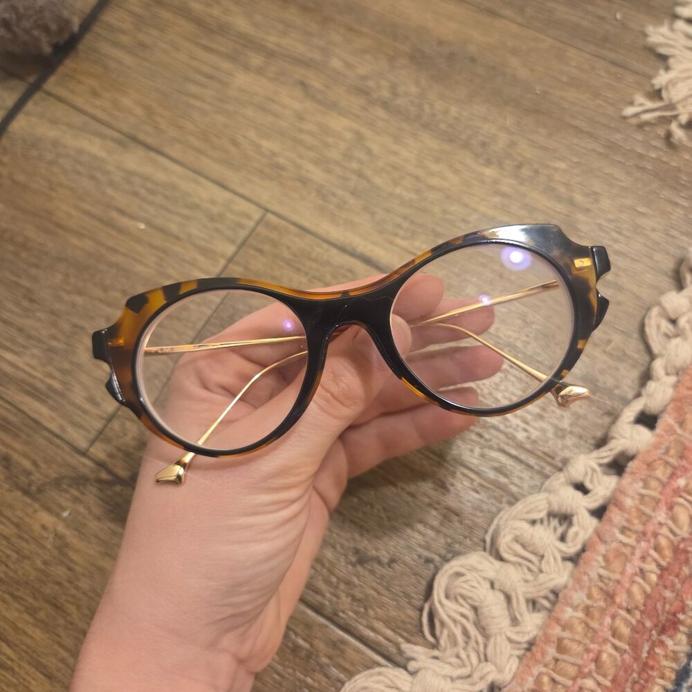 Prada Tortoiseshell Gold Glasses Frame